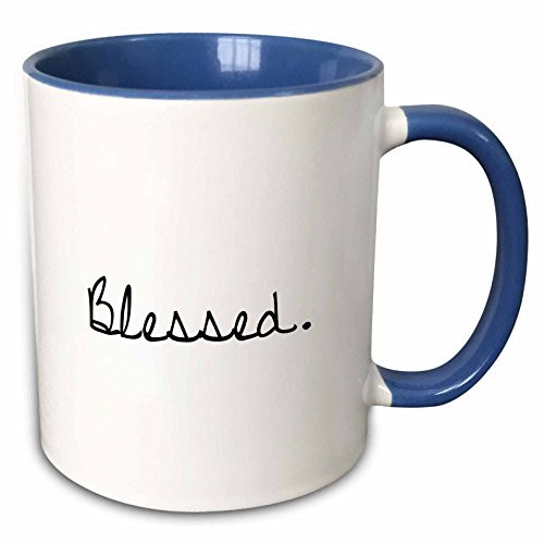 3dRose mug_235350_6 BLESSED. - Two Tone Blue Mug, 11oz