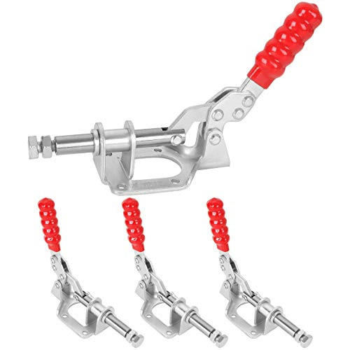 LISHINE 4 Pack Push Pull Toggle Clamps_ GH_301_AM Quick Release Toggle Clamps Hand Tool 300Lbs Holding Capacity Push Pull Woodworking Clamp