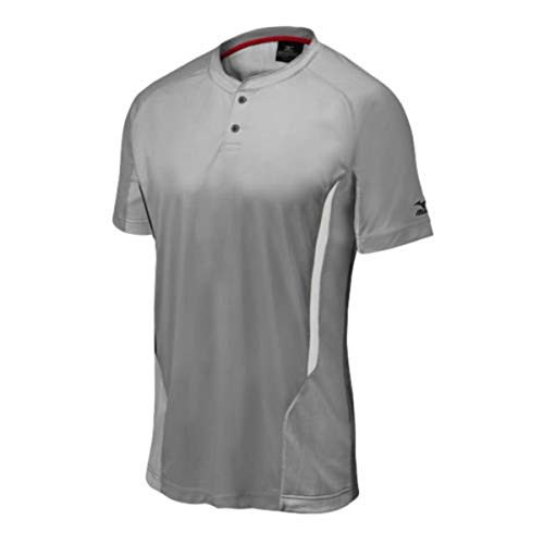 Mizuno Youth Elite 2_Button Jersey_ Grey_ Medium