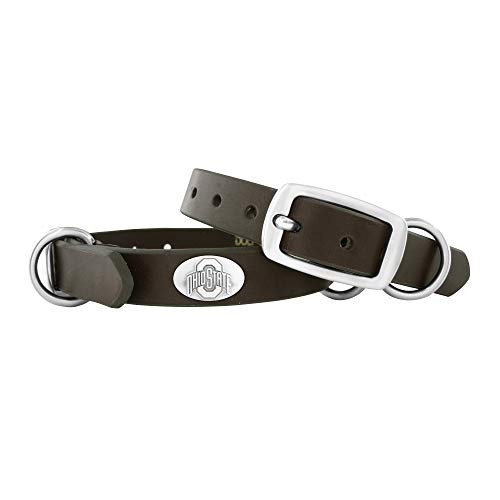 ZEP_PRO Ohio State Buckeyes Brown Leather Concho Dog Collar_ Small