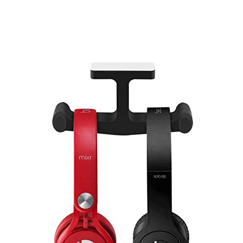 Headphone Holder Hanger, Smof Silicone Under-Desk Dual Headphone Stand Mount Hook Hanger 3M Adhesive Sticking Hanger for Gaming Headphone Earphone, Perfect for Office and Home Use Black Headphone Holder Hanger, Smof Silicone Under-Desk Dual Headphone Stand Mount Hook Hanger 3M Adhesive Sticking Hanger for Gaming Headphone Earphone, Perfect for Office and Home Use Black