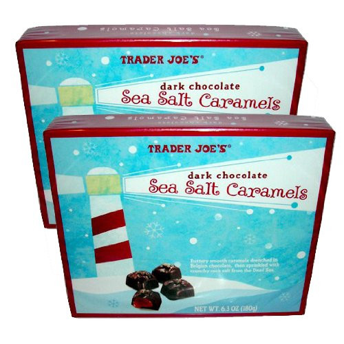 Trader Joes Dark Chocolate Sea Salt Caramels 6_3 ounce_ Box  Pack of 2