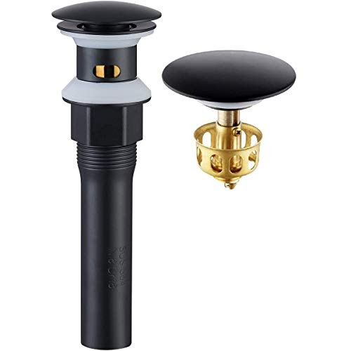 KAIYING Pop Up Drain_ Bathroom Sink Drain Stopper with Overflow_ Vessel Sink Drain Assembly with Detachable Basket Stopper_ Anti_Explosion And Anti_Cl
