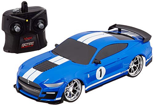 Jada Toys Bigtime Muscle 116 2020 Ford Shelby GT500 RC Remote Control Car 2_4 GHz BlueWhite Stripes_ Toys for Kids and Adults