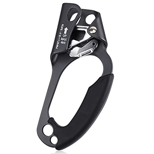 QKURT Mountaineering Climbing Hand Ascender_ Right Hand Ascender Rock Climbing Tree Arborist Rappelling Gear Equipment Rope Clamp for 8~13MM Rope  Li