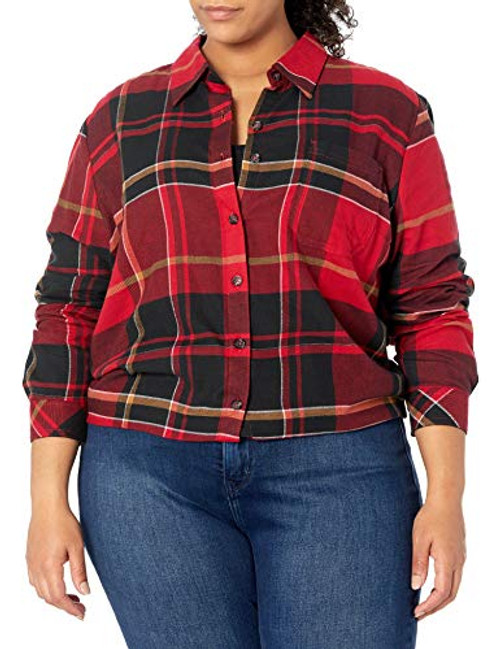 Dickies Womens Size Long_Sleeve Flannel Shirt_ English Red Black Plaid_ XX_Large Plus Dickies Womens Size Long_Sleeve Flannel Shirt_ English Red Black Plaid_ XX_Large Plus