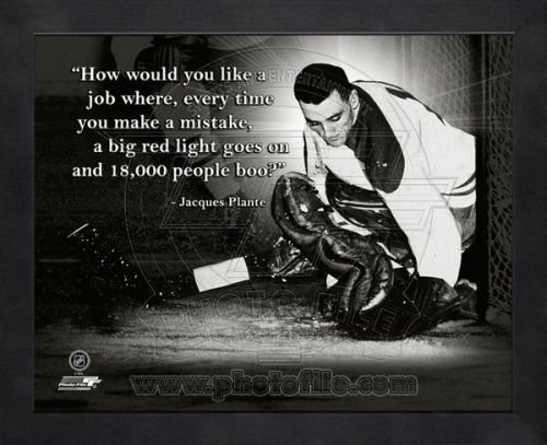 Biggsports Montreal Canadiens Jacques Plante 8x10 Framed Pro Quote Photo