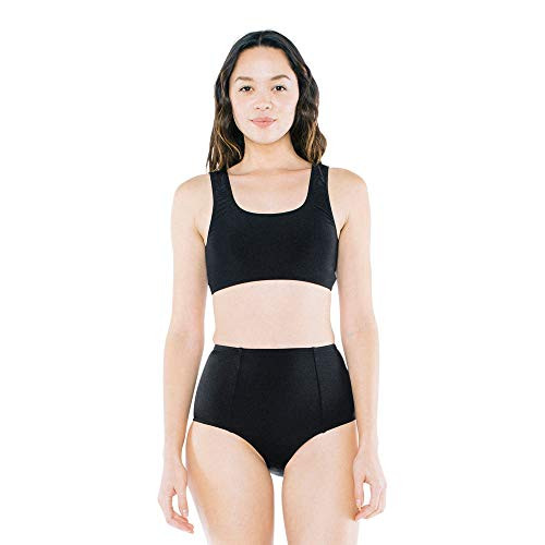 American Apparel Womens High_Waist Bikini Bottom_ Black_ Medium