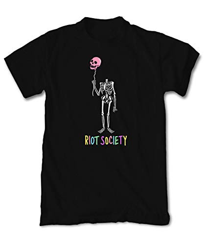Riot Society Skeleton Balloon Head Mens T_Shirt _ Black_ Large