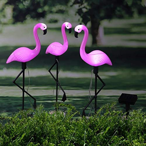 Outdoor Solar Lights_ newfen 3Pack Flamingo Garden Led Stake Light Solar Powered Waterproof Pathway Lawn Yard Landscape Path Decorative Lights