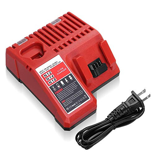 Dutyone Multi Voltage Replacement Battery Charger For Milwaukee M12 M14 M18 12 Volt 14_4 Volt 18 Volt Lithium ion Battery charger 48_11_1850 48_11_184