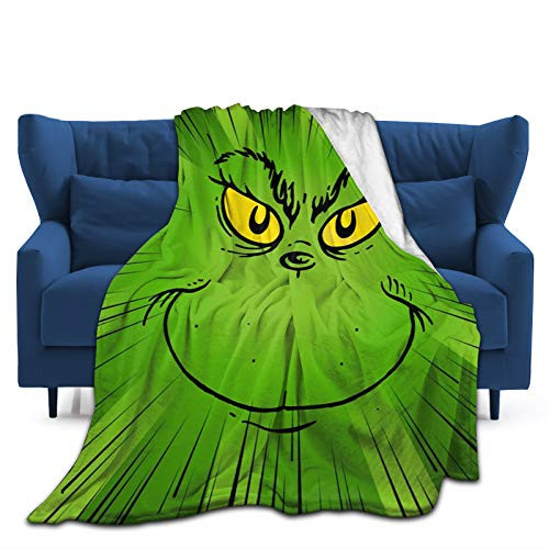 The Grin_ch Stole Christmas Blanket Super Soft Velvet Warm Fluffy Blanket Easy To Care All Season Quality 50 inch X40 inch