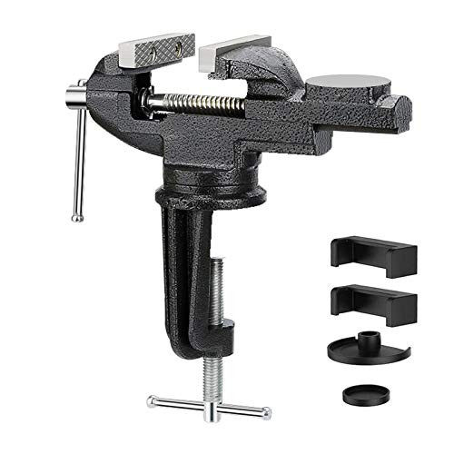 Universal 3 Inch Table Vise_ 360 Rotating Swivel Base Bench Vise Heavy Duty Woodworking Clamps Home Vise Clamp_On Vise Movable Work Bench Vise For Wo
