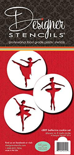 Designer Stencils C889 Ballerina Cookie Stencil Set, Beige/Semi-Transparent
