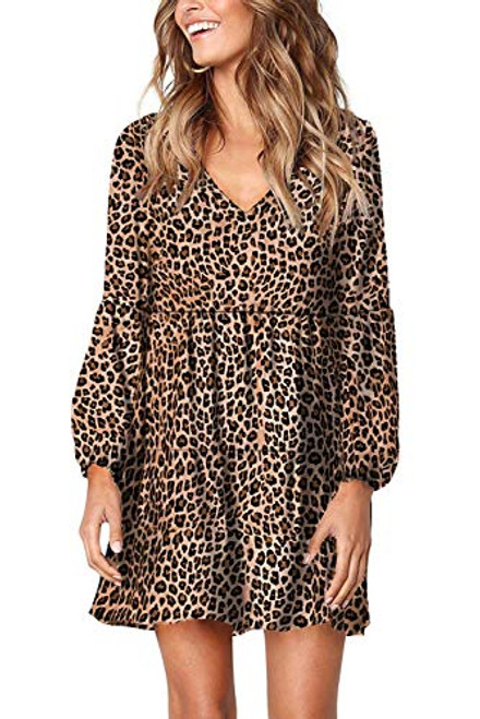DidHaapin Women Summer Tunic Dress V Neck Long Sleeve Casual Loose Flowy Swing Shift Dress S_XL DidHaapin Women Summer Tunic Dress V Neck Long Sleeve Casual Loose Flowy Swing Shift Dress S_XL