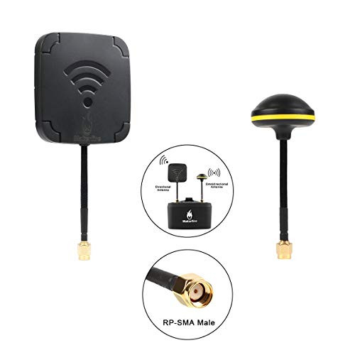 5.8G 7dBi FPV Drone Antenna Mushroom Antenna and 14dBi Panel Antenna High Gain FPV Antenna Kit RP-SMA Male for EV800D FPV Goggles Receiver RC Drones Quadcopter