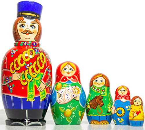 Russian Nesting Doll Dolls _ Hand Painted in Russia _ 5 ColorSize Variations _ Traditional Matryoshka Babushka  Baranki