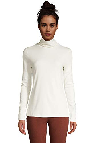 Lands End Women s Shaped Supima Turtleneck Ivory Plus 2X