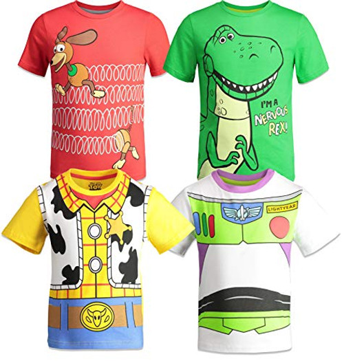 Disney Pixar Toy Story Boys 4 Pack T_Shirts Woody Buzz Lightyear Rex Slinky Dog 2T