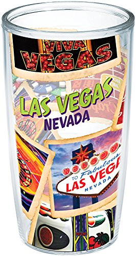 Tervis Las Vegas Collage Wrap 16oz Tumbler with No Lid, Clear