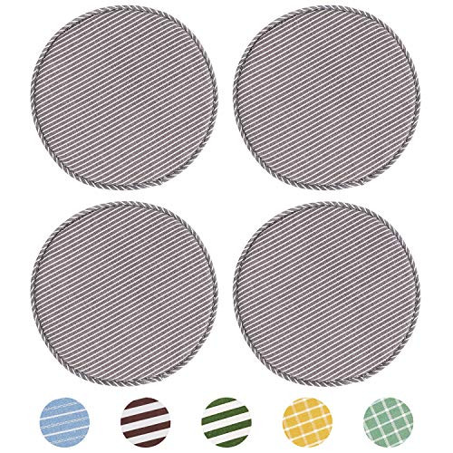Round Stool Chair Cushions for Kitchen Dining Seat Pads with Ties 4 Pack Non Slip Cushions Pad for High Stool Chairs Bistro Bar Seat 13 Inch_ Grey Str