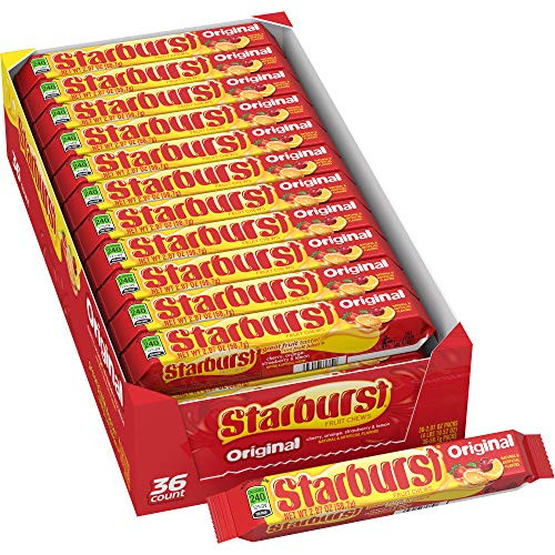 Starburst Original Fruit Chews Candy_ 2_07 Ounce  36 Single Packs