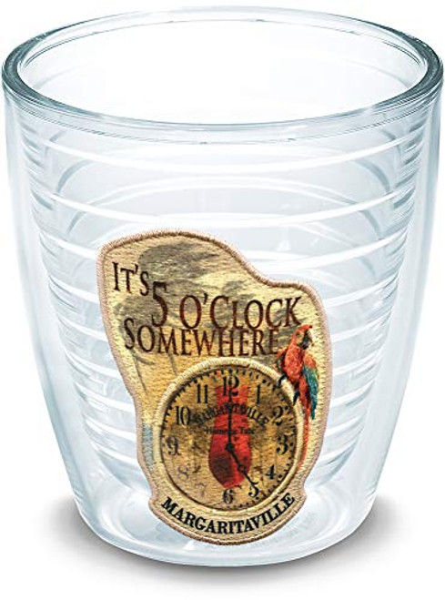 Tervis 1040363 Margaritaville-It's 5 O'Clock Somewhere-Clock Insulated Tumbler with Emblem, 12oz, Clear Tervis 1040363 Margaritaville-It's 5 O'Clock Somewhere-Clock Insulated Tumbler with Emblem, 12oz, Clear