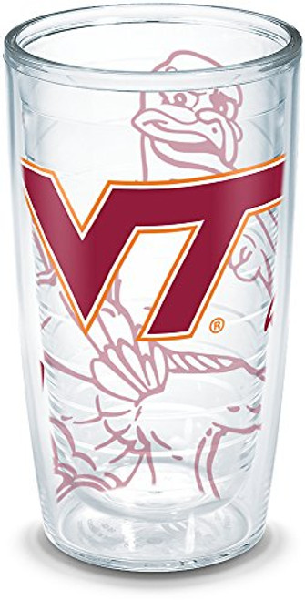 Tervis 1289455 Virginia Tech Hokies Tumbler with Wrap, 16oz, Clear Tervis 1289455 Virginia Tech Hokies Tumbler with Wrap, 16oz, Clear