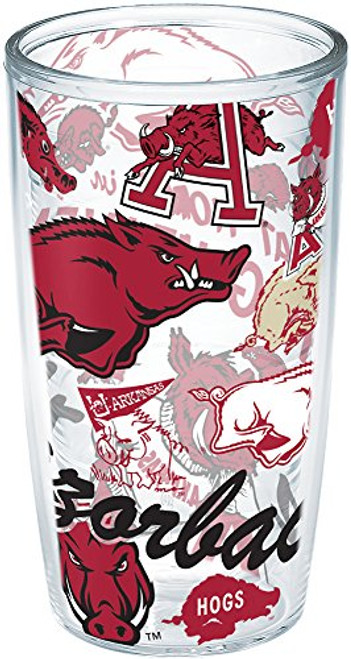 Tervis 1251775 Arkansas Razorbacks All Over Insulated Tumbler with Wrap, 16 oz, Clear Tervis 1251775 Arkansas Razorbacks All Over Insulated Tumbler with Wrap, 16 oz, Clear