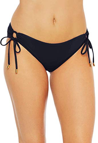 La Blanca Womens Island Goddess Side Loop Hipster Bikini Swimsuit Bottom_ Black_ 12