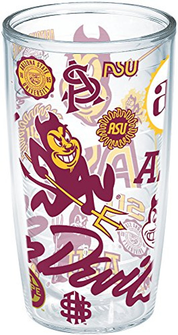 Tervis 1259707 Arizona State Sun Devils All Over Insulated Tumbler with Wrap, 16 oz, Clear Tervis 1259707 Arizona State Sun Devils All Over Insulated Tumbler with Wrap, 16 oz, Clear