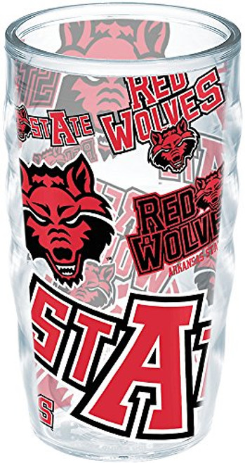 Tervis 1257058 Arkansas State Red Wolves All Over Insulated Tumbler with Wrap, 10oz Wavy, Clear Tervis 1257058 Arkansas State Red Wolves All Over Insulated Tumbler with Wrap, 10oz Wavy, Clear
