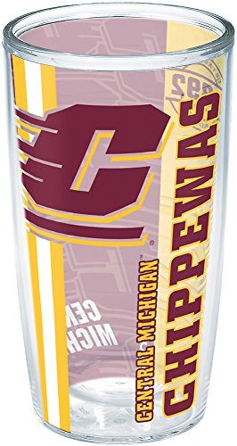 Tervis 1226200 Central Michigan Chippewas College Pride Insulated Tumbler with Wrap, 16oz, Clear