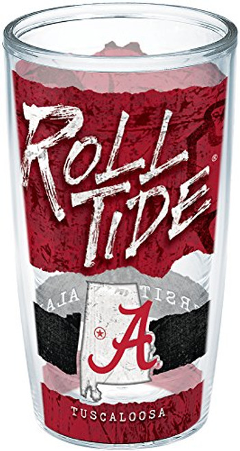 Tervis 1251117 Alabama Crimson Tide College Statement Insulated Tumbler with Wrap, 16oz, Clear Tervis 1251117 Alabama Crimson Tide College Statement Insulated Tumbler with Wrap, 16oz, Clear