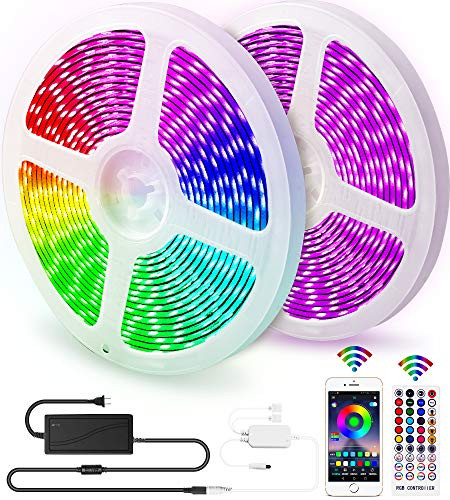 Led Strip Lights 65_6ft _ RGB Led Light Strip 5050 Strip Lights_ Color Changing Led Strip Lights with Remote_ App and Bluetooth Control_ Music Sync Le