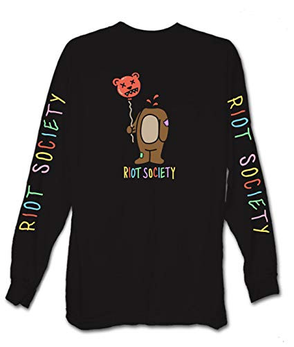 Riot Society Riot Bear Balloon Head Mens Long Sleeve T_Shirt _ Black_ X_Large