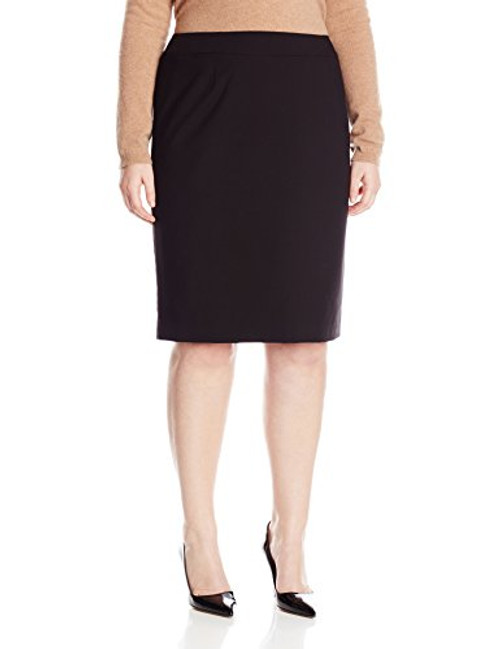 Calvin Klein Womens Straight Fit Suit Skirt  Regular Sizes _ Black_ 16 Plus