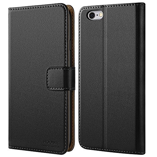 HOOMIL Case Compatible with iPhone 6S Plus and iPhone 6 Plus, Premium Leather Flip Wallet Phone Case for Apple iPhone 6S Plus/iPhone 6 Plus Cover (Black)