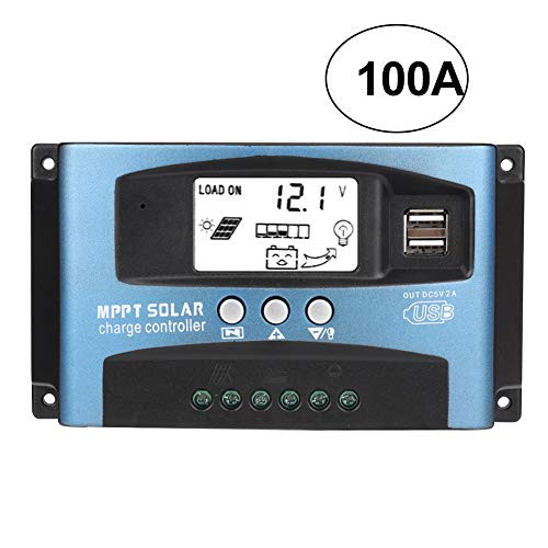 MPPT 405060100A Solar Charge Controller_ Solar Panel Battery Intelligent Regulator_ Dual USB LCD Display 12V 24V 100A