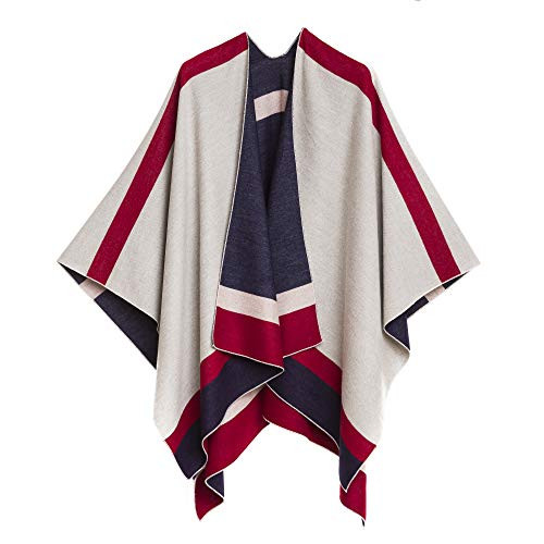 MELIFLUOS DESIGNED IN SPAIN Womens Shawl Wrap Poncho Ruana Cape Cardigan Sweater Open Front for Fall Winter  PCA01