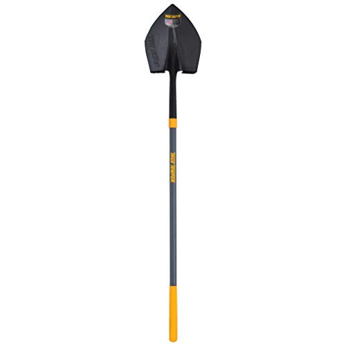True Temper 2584200 Round Point Forged Excavator Shovel with 47 in_ Fiberglass Handle and Comfort Step