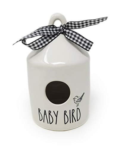 RAE DUNN BY MAGENTA Baby Bird Ceramic LL Mini Size Decorative Round Birdhouse 2020 Limited Edition