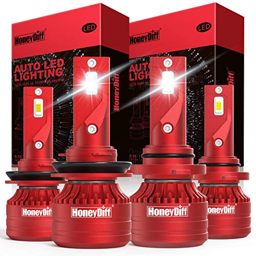 HoneyDiff 9005HB3H10 H11H9H8 LED Headlight Bulbs Hid Kit Automotive Headlight Bulbs 16000LM 6500K Cool White Auto Led Headlight High Low Beam Halo