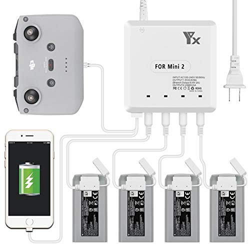 Hanatora 6 in 1 Battery Charger for DJI Mini 2 Drone and Remote Controller_Rapid Multi Parallel Charging Hub Accessories