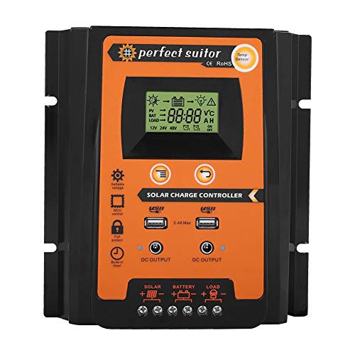 Keenso 12V24V 30A50A70A MPPT Solar Charge Controller Solar Panel Battery Regulator Dual USB LCD Display  50A