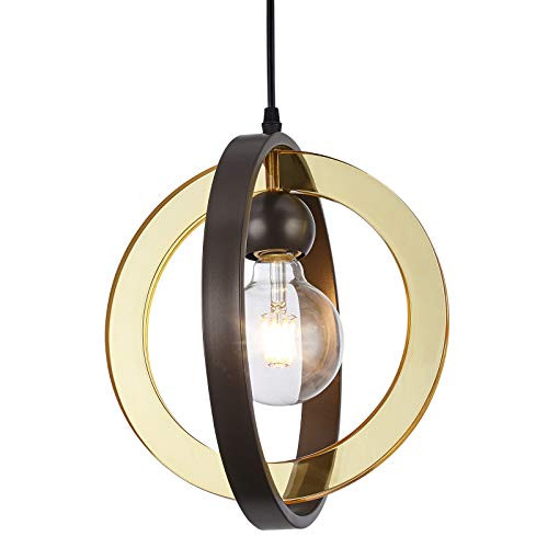 Modern Mini Pendant Light with Acrylic Ring Lampshade_ 1_Light Small Chandelier for Kitchen Island_ Bedroom and foyer