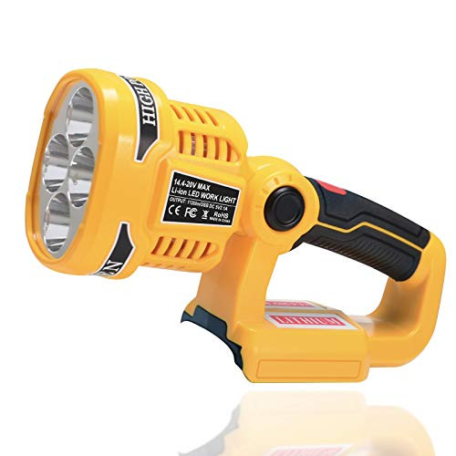 LUSAF Work Light for DeWalt 20V Max Lithium ion Battery_ 12W 1120LM Flood Light with 90 Degree Pivoting Head_ Replacement for DeWalt 20V Max LED Tool