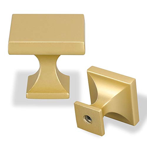 Goldenwarm Kitchen Cabinet Knobs Drawer Knobs Gold Knobs for Dresser _ 25 Pack Matte Gold Cabinet Drawer Handles Zinc_ Square