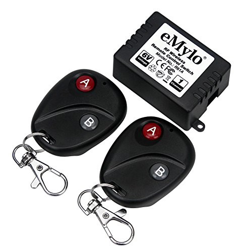 eMylo DC 6V 1CH 433Mhz RF Relay Wireless Remote Control Light Switch 2pcs Transmitter with Receiver