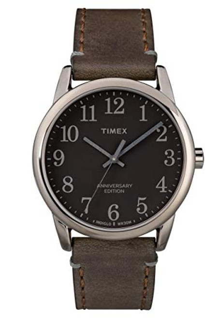 TIMEX _ Easy Reader Men Leather Brown Watch _ TW2R35800
